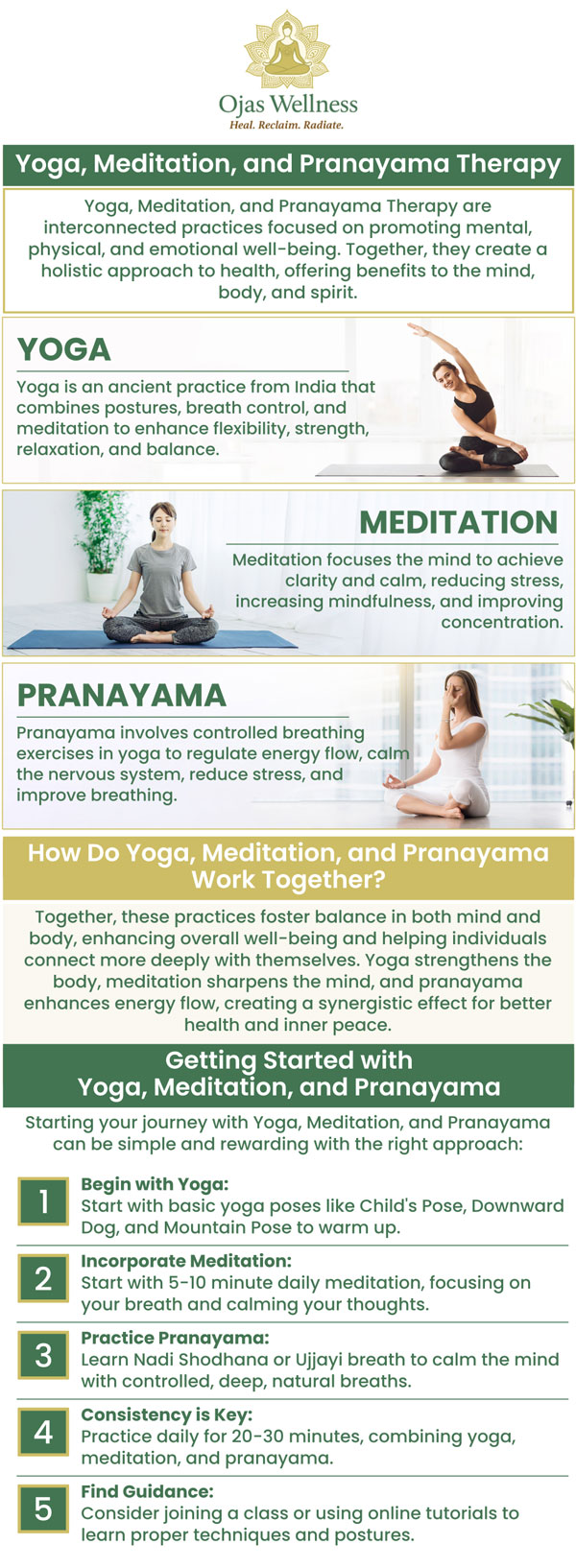 At Ojas Wellness, Dr. Atousa Mahdavi offers a holistic approach to healing through yoga, meditation, and pranayama therapy. These therapies help reduce stress, improve flexibility, and enhance mental clarity, providing a deep sense of relaxation and well-being. Whether you're new to these practices or looking to deepen your experience, we tailor each session to meet your personal needs and goals. Join us in exploring the transformative power of mind-body practices. For more information or to schedule an appointment, contact us today. We are conveniently located at 411 N Central Ave #110, Glendale, CA 91203. At Ojas Wellness, Dr. Atousa Mahdavi offers a holistic approach to healing through yoga, meditation, and pranayama therapy. These therapies help reduce stress, improve flexibility, and enhance mental clarity, providing a deep sense of relaxation and well-being. Whether you're new to these practices or looking to deepen your experience, we tailor each session to meet your personal needs and goals. Join us in exploring the transformative power of mind-body practices. For more information or to schedule an appointment, contact us today. We are conveniently located at 411 N Central Ave #110, Glendale, CA 91203.